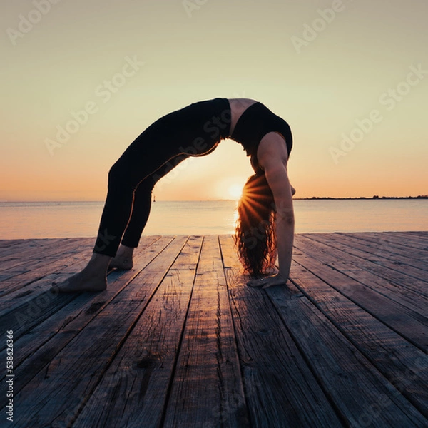 Fototapeta yoga on the beach