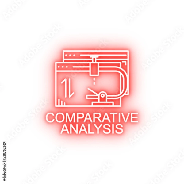 Fototapeta comparative analysis neon icon