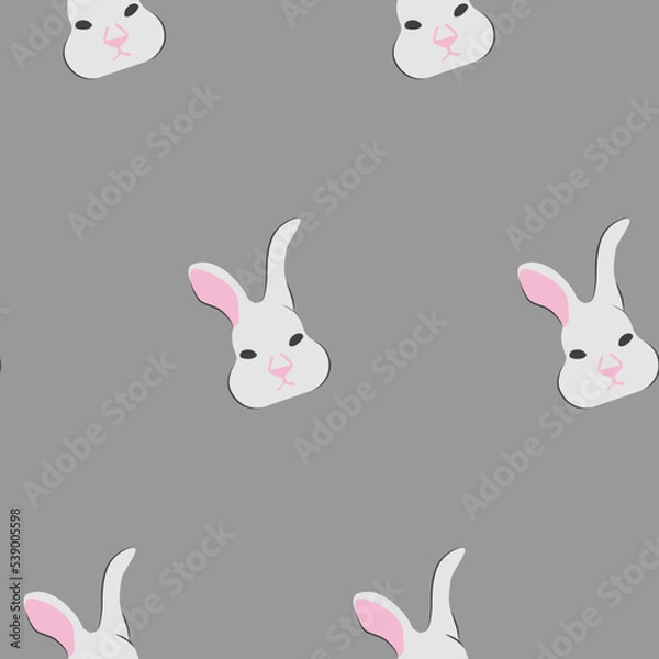 Fototapeta Seamless pattern with rabbit head