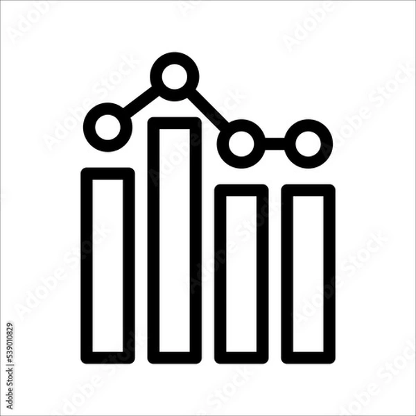 Fototapeta benchmark icon or button in flat style with long shadow, vector illustration isolated on white background.