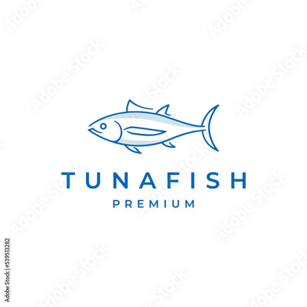 Fototapeta Tuna fish logo, seafood logo design inspiration