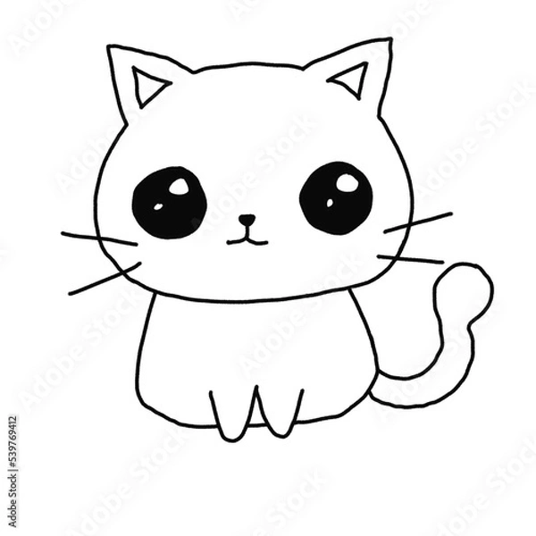 Fototapeta Cute cat doodle