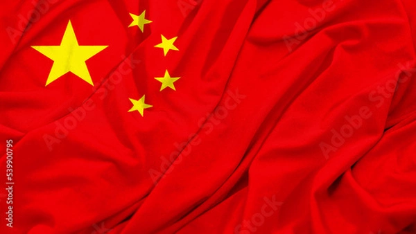 Fototapeta China Flag Waving Background