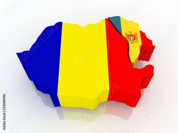 Fototapeta Map of Romania and Moldova.