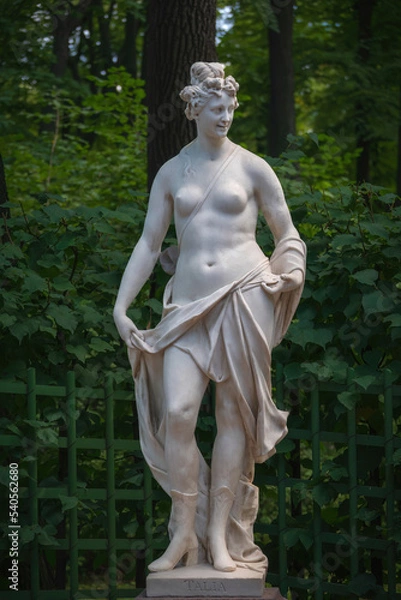 Fototapeta Statue of muse Thalia in Summer garden, Saint Petersburg, Russia