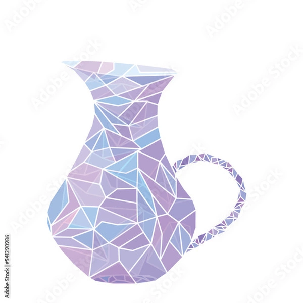 Fototapeta Lowpoly triangulated wine jug Made in triangulation style.