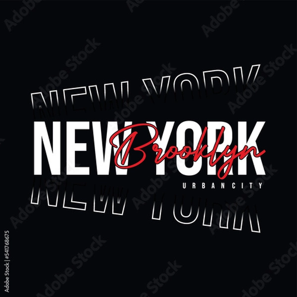 Fototapeta New york brooklyn typography graphic vector illustration