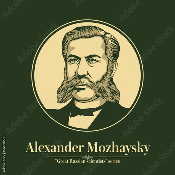 Fototapeta The Great Russian Scientists Series. Alexander Mozhaysky was an admiral in the Imperial Russian Navy, aviation pioneer, researcher and designer of heavier-than-air craft.