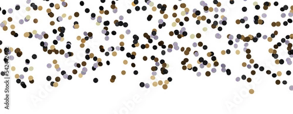 Fototapeta Golden serpentine confetti on transparent background. luxury isolated