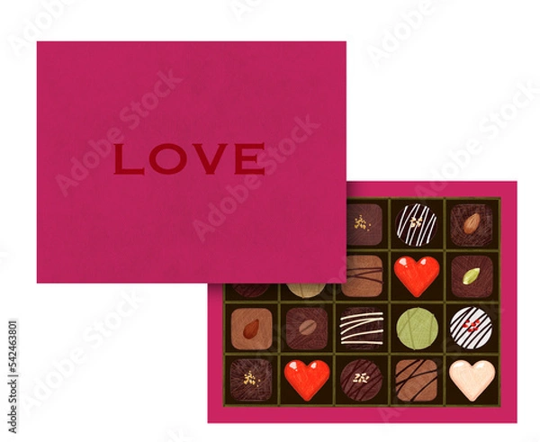 Fototapeta Valentine's Day material. Assortment of chocolates.