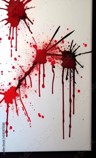 Fototapeta Blood dripping on white background