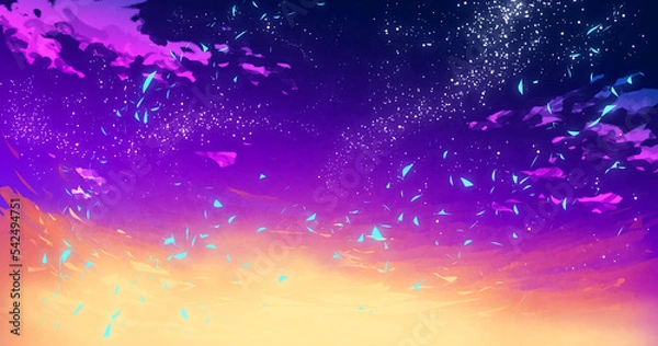 Fototapeta Magical Background Sky with Particles Illustration