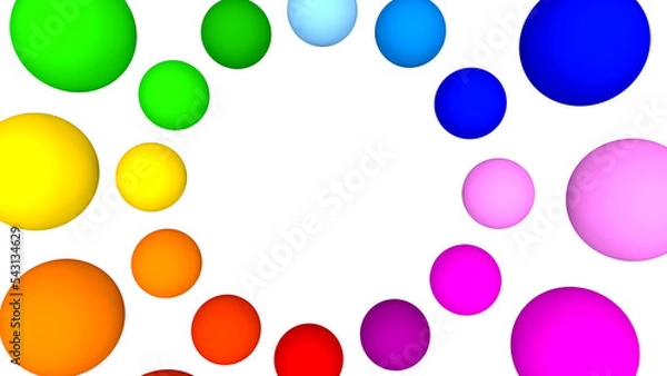 Fototapeta colorful balls on white