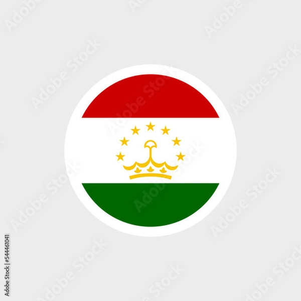 Fototapeta Flag of Tajikistan. Tajik tricolor flag with a crown and a semicircle of stars. State symbol of the Republic of Tajikistan.