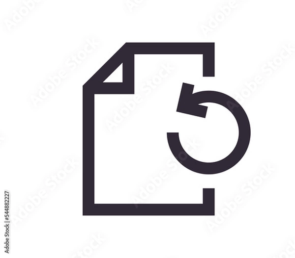 Fototapeta Document symbol and paper icon simple outline linear.
