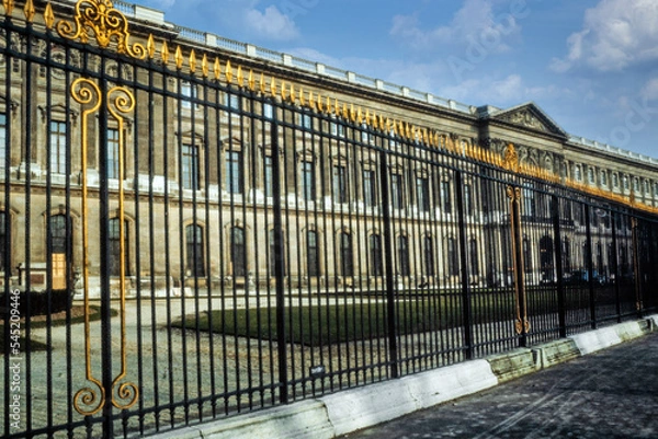 Fototapeta louvre, museum, paris, france, eighties