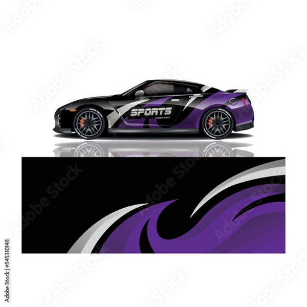 Fototapeta Car decal wrap design vector