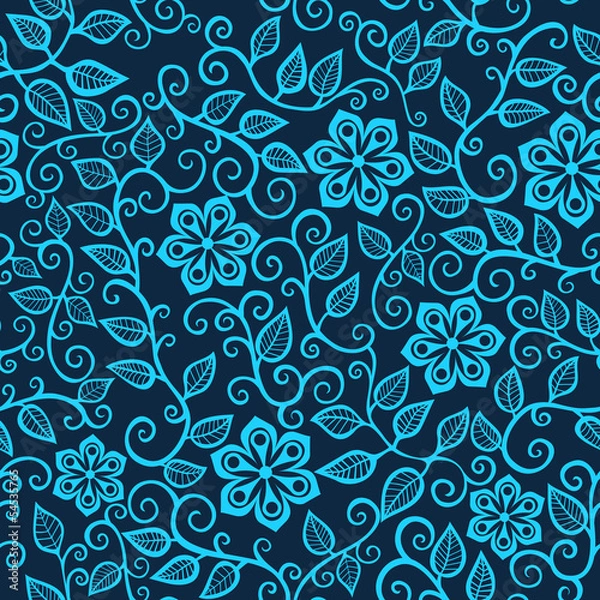 Fototapeta Seamless texture with flowers. Endless floral pattern. Seamless