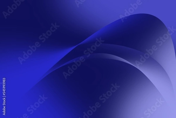 Fototapeta Abstract blue background with horizontal flowing wavy lines, curves. Layer modern banner illustration