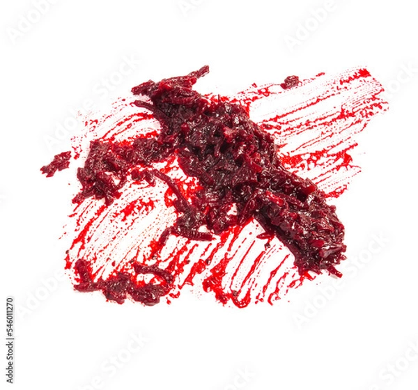 Fototapeta vegetable roast for red Ukrainian borscht on a white background