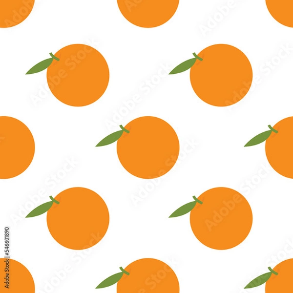 Fototapeta Orange seamless pattern vector file on isolated white background. It can be used for wallpaper, home decoration,Art, print, packaging design, fashion, etc.