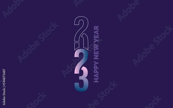 Fototapeta 2040 Design Happy New Year. New Year 2023 logo design for brochure design. card. banner. Christmas decor 2023. Vector illustration