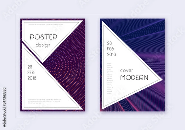 Fototapeta Stylish cover design template set. Violet abstract