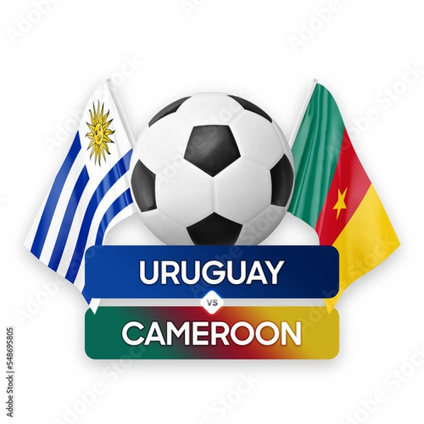 Fototapeta Uruguay vs Cameroon national teams soccer football match competition concept.