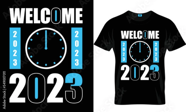 Obraz Happy New Year 2023 T-Shirt Design Template