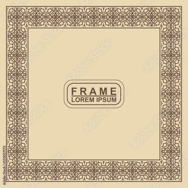 Fototapeta Vintage ornamental vector frame. Vector illustration template for design