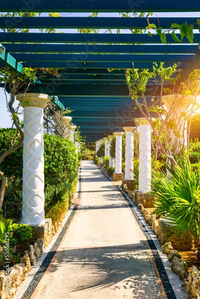 Obraz The beautiful buildings at Kalithea Springs constructed in the 1930s, Rhodes Island, Greece, Europe. Kallithea Therms, Kallithea Springs located at the bay of Kallithea on Rhodes island, Greece.