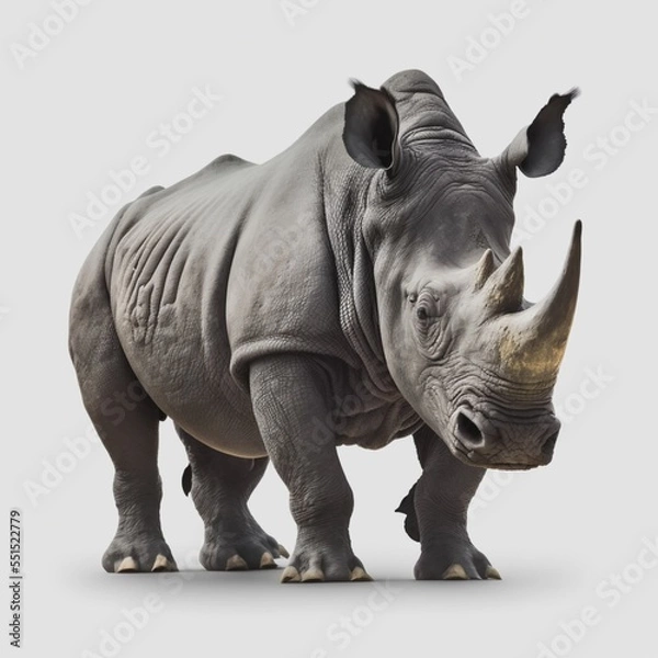 Fototapeta Rhino on a white background. rendering