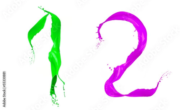 Obraz Color Liquid alphabet number