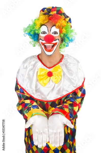 Fototapeta Funny clown isolated on white