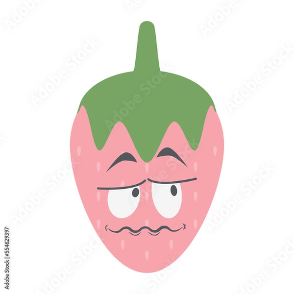 Fototapeta strawberry head emoticon face expression collection