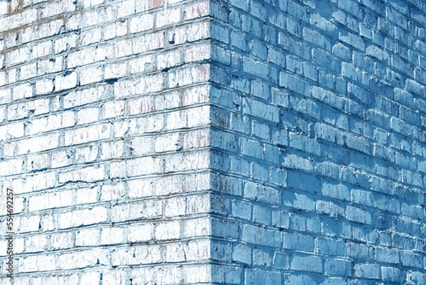 Fototapeta Brick wall with unusual blue bricks