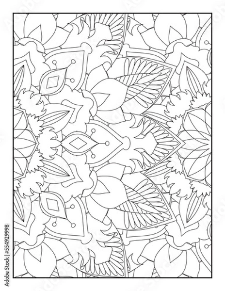 Fototapeta Flower Mandala Coloring Page ,Floral Coloring Pages, Coloring Pages