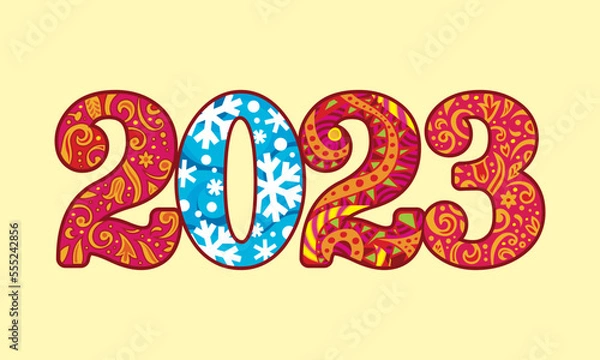 Fototapeta new 2023 year number decorated digits 