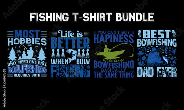 Fototapeta Fishing T-Shirt Design, Fishing T-Shirt Bundle, Fishing Vector T-Shirt