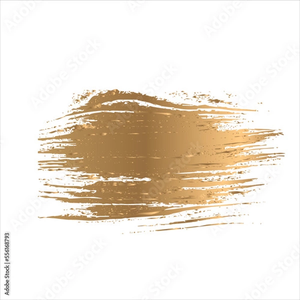 Fototapeta blot smear of golden cosmetics paint on a white background