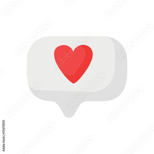 Obraz Love Chat Icon. Vector Symbol for E-Dating, Online Dating, Sexting, Love Texting, SMS, Romance, Valentine's Day, Messaging