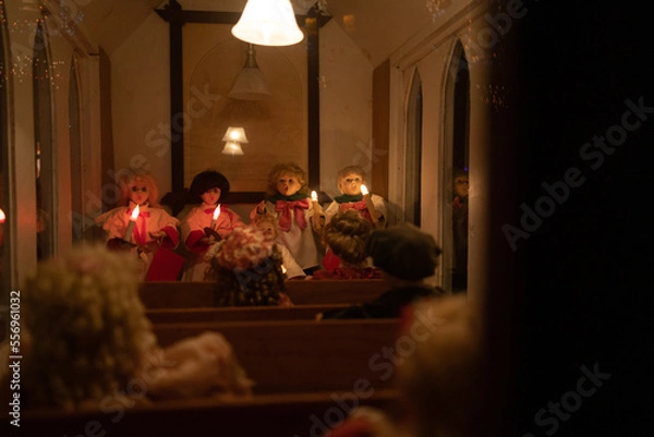 Fototapeta animatronics display at a local Christmas display in IL