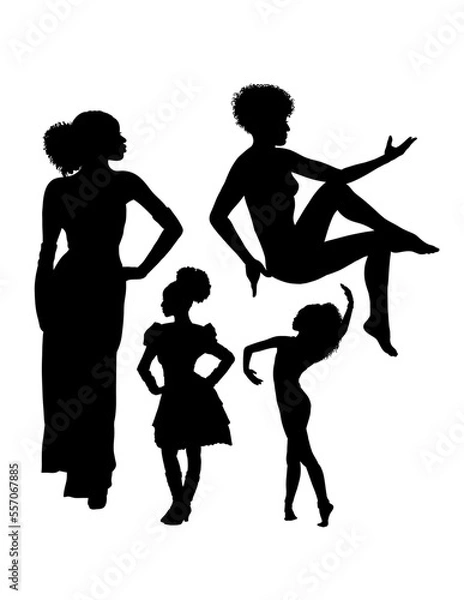 Fototapeta Female afro hairstyle posing silhouette