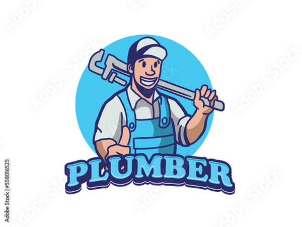 Fototapeta Set of Plumber Male Characters Repair Broken Technics Washing Machine, Sink, Heater and Heating Pipes. Plumbing Handyman Service, Call Master Fixing Home Appliances. Cartoon People Vector Illustration