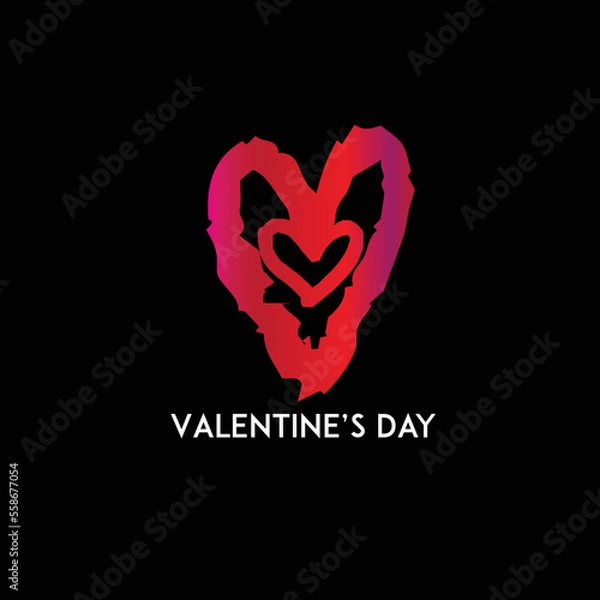 Obraz Creative Professional Trendy and Minimal Valentine's Day Logo Design, Love Heart in Editable Vector Format