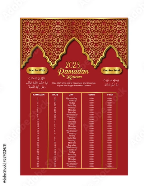 Fototapeta Ramadan calendar vector template