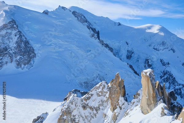 Fototapeta Vallee Blanche from the Aiguille du Midi in Chamonix