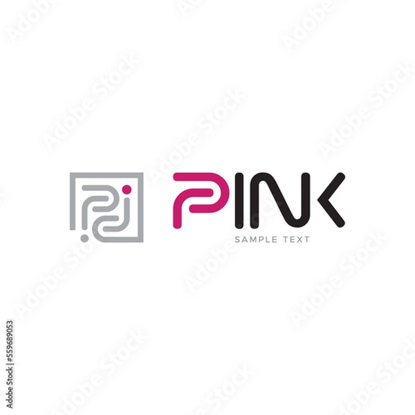 Fototapeta Pink typography logo, This word is designed with cleanliness and quality.