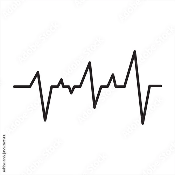 Fototapeta heartbeat icon, vector, illustration, symbol