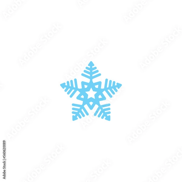 Fototapeta Blue snowflake icon.